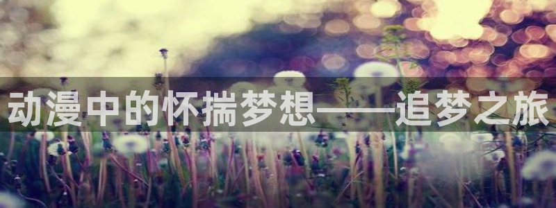 免费a漫动漫天堂.：动漫中的怀揣梦想——追梦之旅